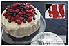 Delicious Red Velvet Cake topped with Cream Cheese Icing and Fresh Fruits