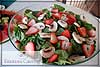 Spinach Salad with Strawberries and Sliced Mushrooms served with a Creamy Poppy Seed Dressing